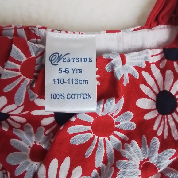 Westside Girl's Sun Dress Size 5-6 in Red, White, Blue w/ Floral Print - Picture 10 of 10